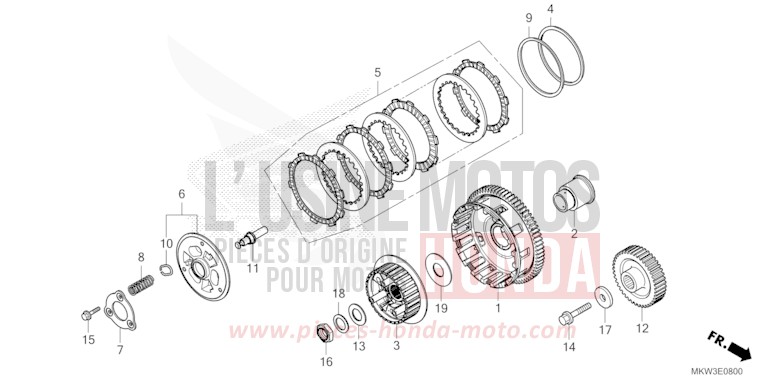 EMBRAYAGE (NC750XA) de NC750X "Méca" MAT BALLISTIC BLACK METALLIC (NHA86) de 2023